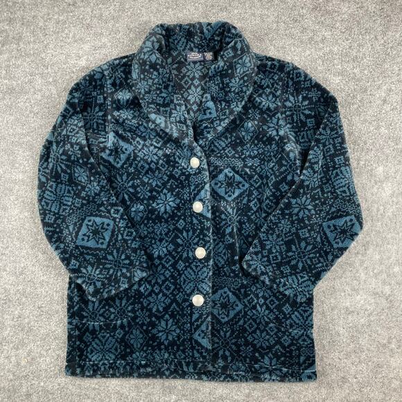 Genuine Sonoma Jean Company Sweaters - Sonoma Jean Company Cardigan Womens Size L Blue Fuzzy Button Front Retro
